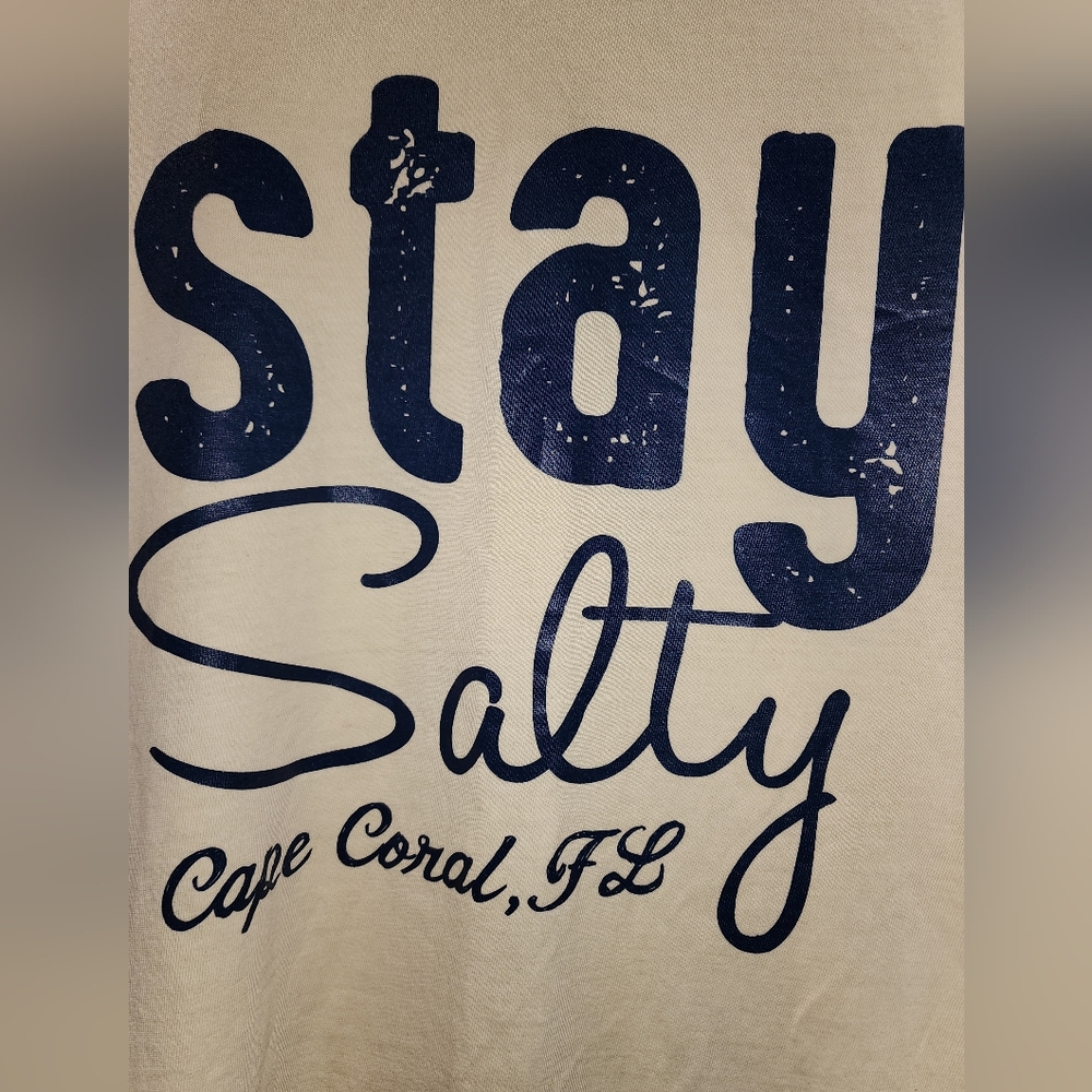 U.S. Vintage Stay Salty Long Sleeve Cape Coral FL Size Large PTP 23 IN - Picture 2 of 5